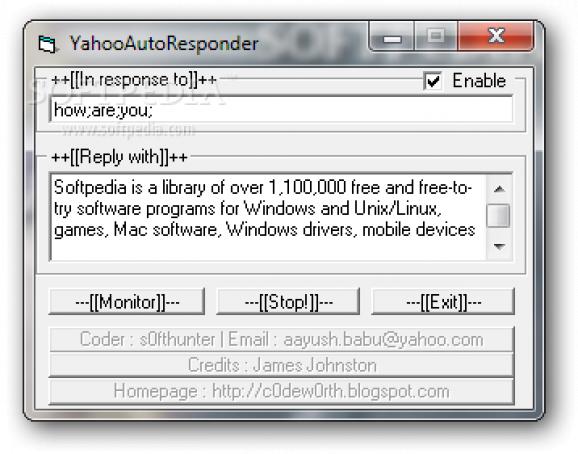 YahooAutoResponder screenshot