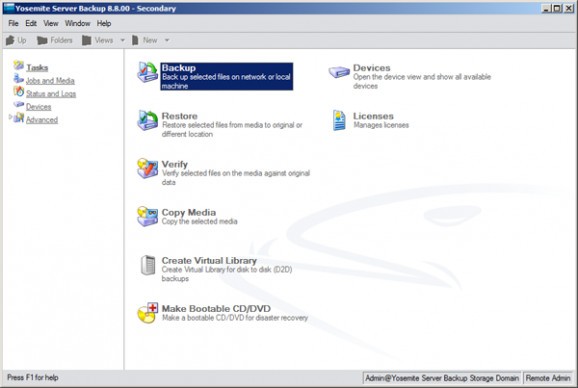 Yosemite Server Backup (formerly Yosemite Backup) screenshot