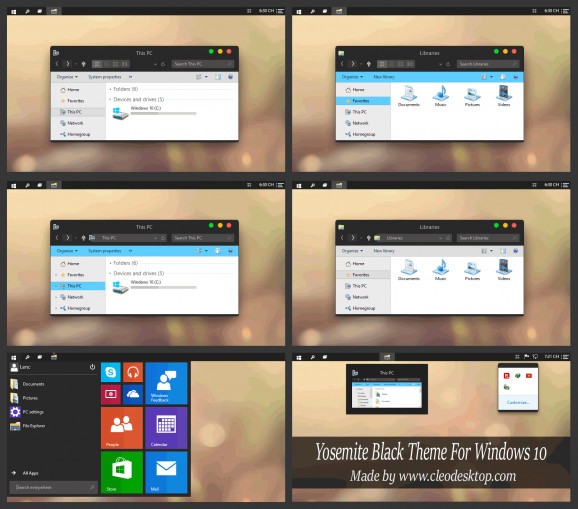 Yosemite Black Theme For Windows 10 Technical Preview screenshot