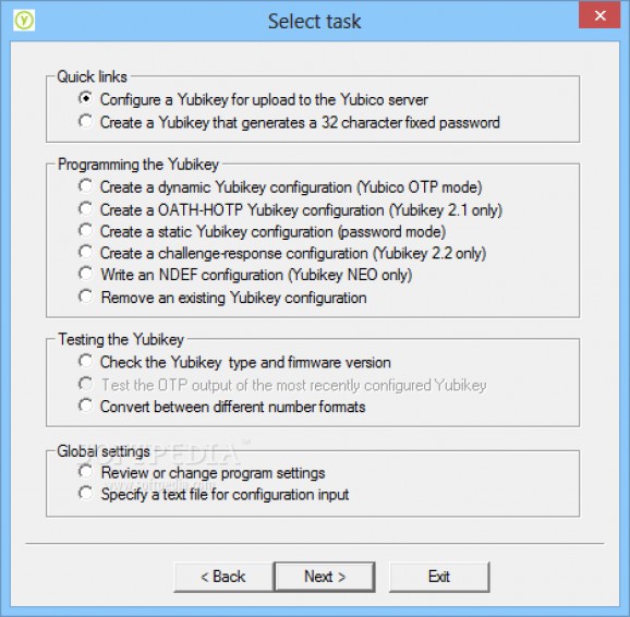 Yubikey Configuration Utility screenshot