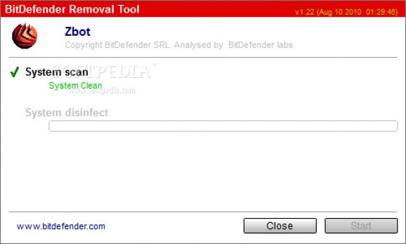 ZBot Removal Tool screenshot
