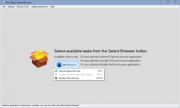 ZOLA Repair Internet Browsers screenshot
