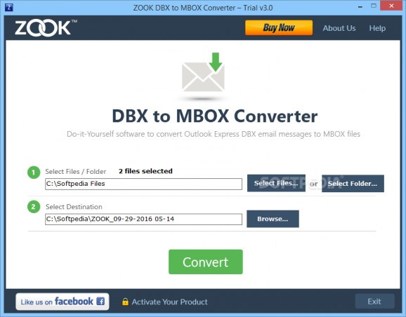 ZOOK DBX to MBOX Converter screenshot
