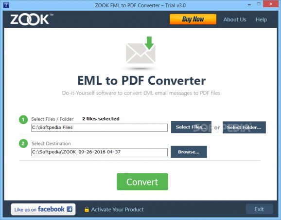 ZOOK EML to PDF Converter screenshot
