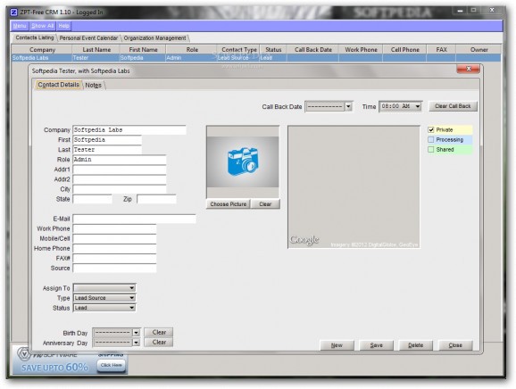 ZPT-Free CRM screenshot