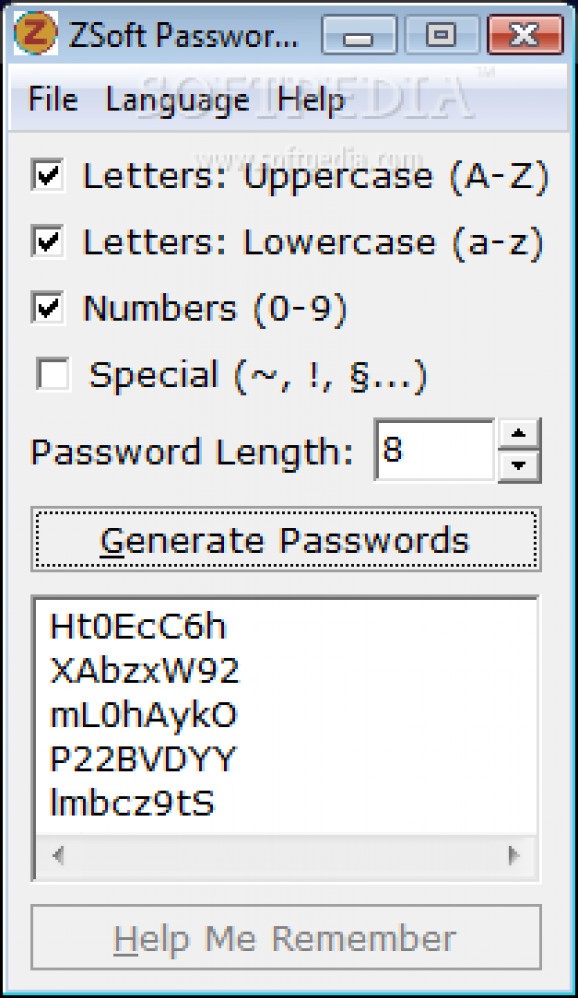 ZSoft Password Generator screenshot