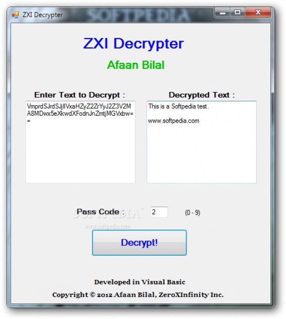ZXI Decrypter screenshot