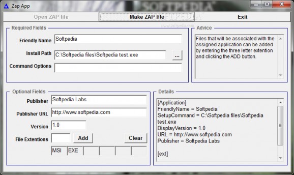Zap App screenshot