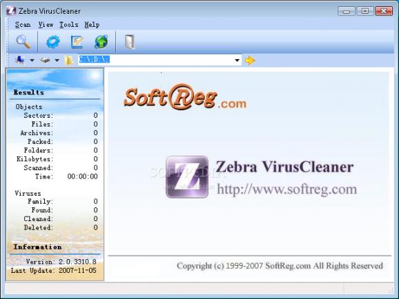 Zebra VirusCleaner for Windows screenshot