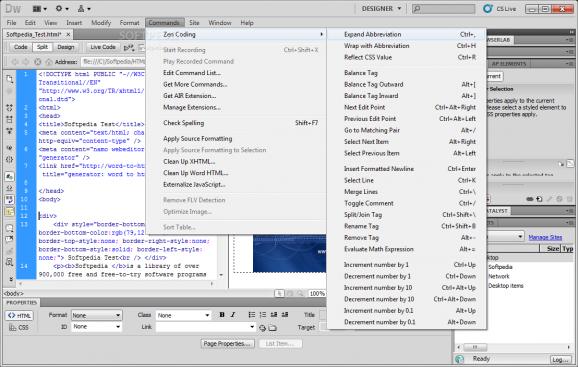 Zen Coding for Adobe Dreamweaver screenshot