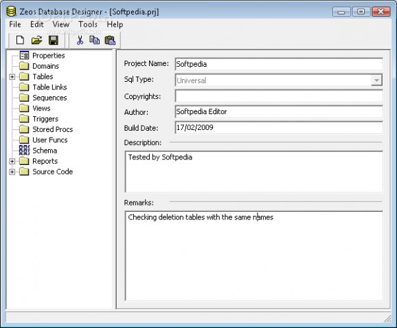 Zeos Database Designer screenshot