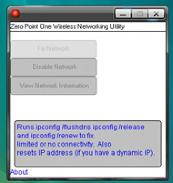 Zero Point One Wireless Networking Utility Helper screenshot