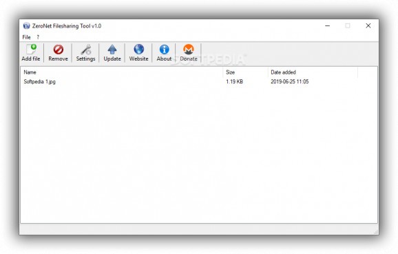 ZeroNet Filesharing Tool screenshot