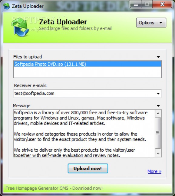 Zeta Uploader screenshot