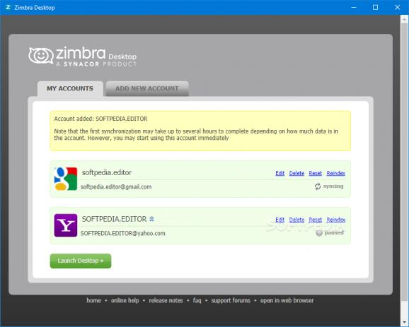 Zimbra Desktop screenshot