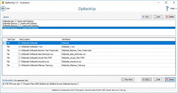 ZipBackUp screenshot