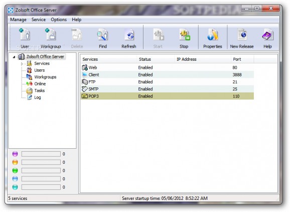 Zolsoft Office Server Free Edition screenshot