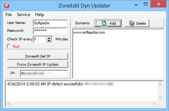 ZoneEdit Dyn Updater screenshot