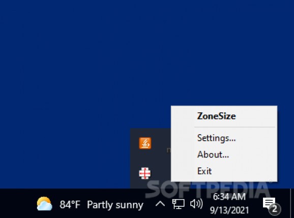 ZoneSize screenshot