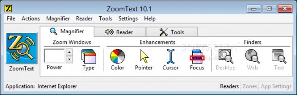 ZoomText screenshot