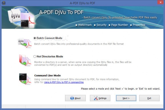 A-PDF DJVU to PDF screenshot