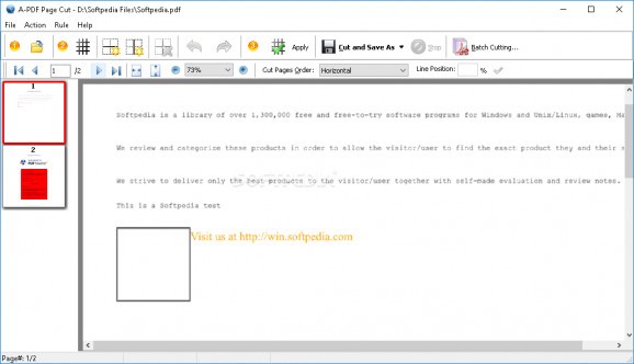 A-PDF Page Cut screenshot