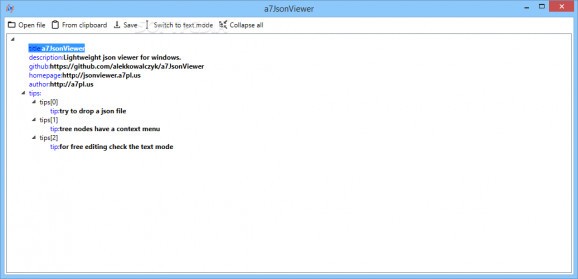 a7 JsonViewer screenshot