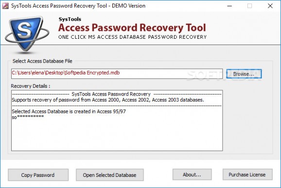 Access Password Recovery Tool screenshot