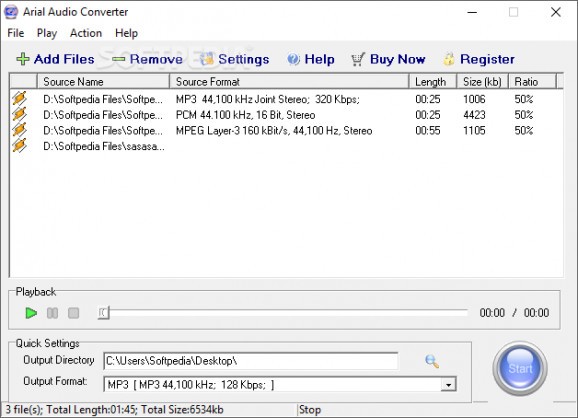 Arial Audio Converter screenshot