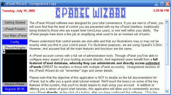 cPanel Wizard screenshot
