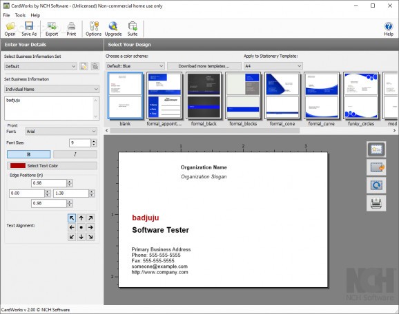 CardWorks Business Card Software screenshot
