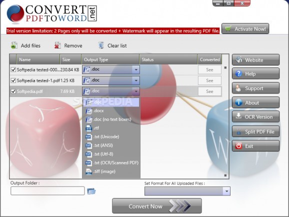 Convert PDF to Word Desktop Software screenshot
