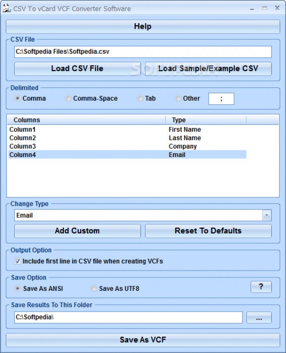 CSV To vCard VCF Converter Software screenshot
