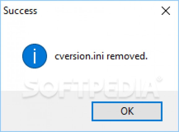 cversion.ini Removal Utility screenshot