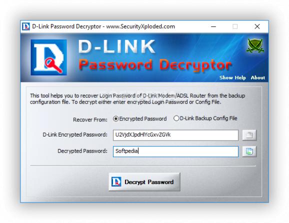 D-Link Password Decryptor screenshot