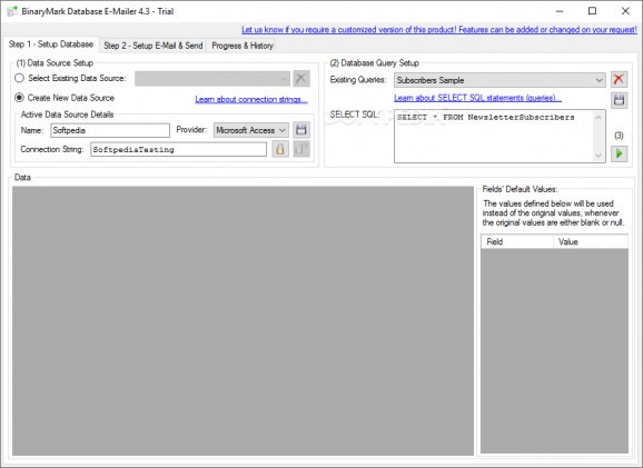 Database E-Mailer screenshot