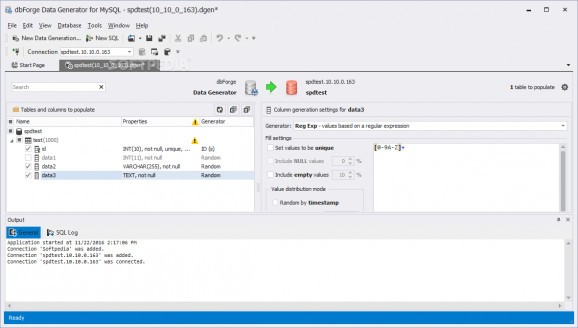 dbForge Data Generator for MySQL screenshot