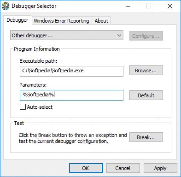 Debugger Selector screenshot