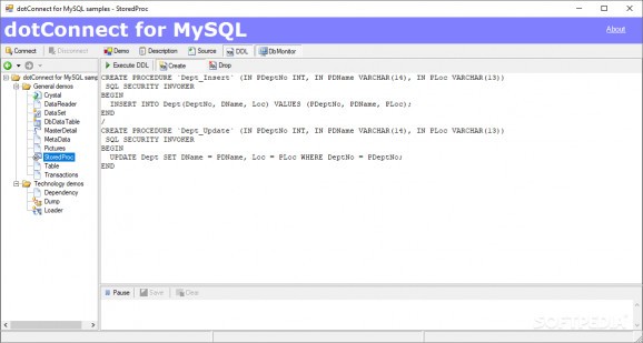 dotConnect for MySQL screenshot