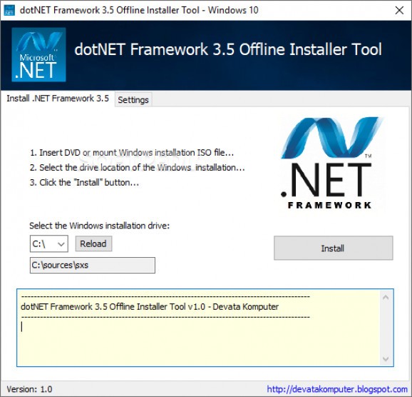 dotNET Framework 3.5 Offline Installer Tool screenshot