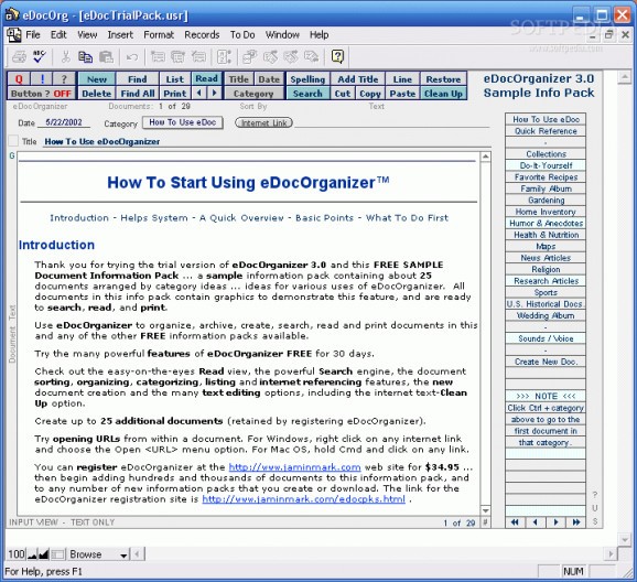 eDocOrganizer screenshot