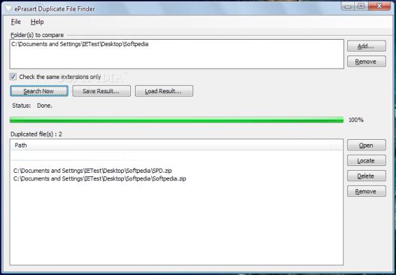 ePrasart Duplicate File Finder screenshot