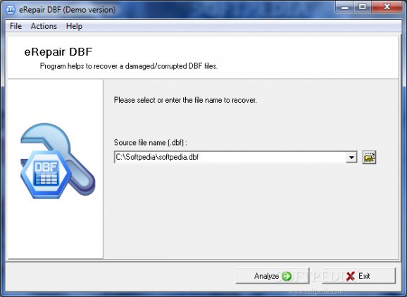 eRepair DBF screenshot