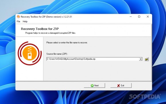 Recovery Toolbox for ZIP screenshot