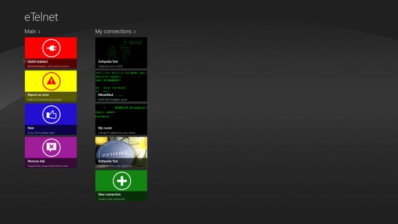eTelnet for Windows 8 screenshot