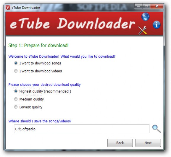 eTube Downloader Portable screenshot