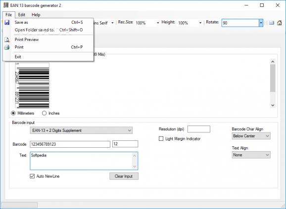 EAN-13 Barcode Generator screenshot