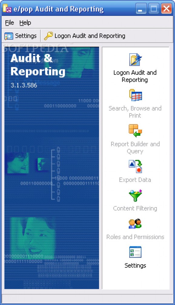 e/pop Audit and Reporting Client screenshot