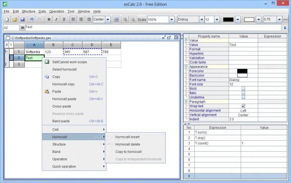 esCalc screenshot