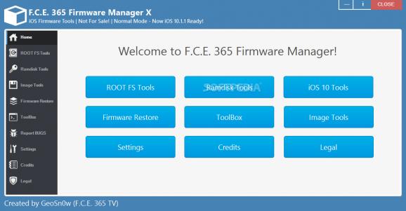 F.C.E. 365 Firmware Manager screenshot